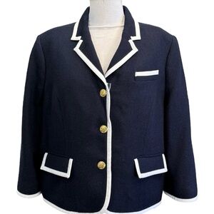 Thom Browne Neiman Marcus Target Navy Wool Blazer Jacket Women's XXL